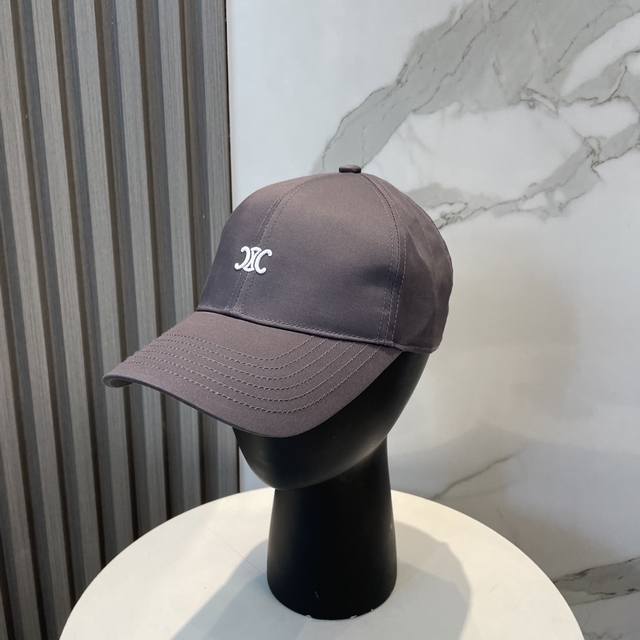 Celin* Celine Ss New Triumph Arch Embroidered Baseball Cap, Cap Shape Fully Cust
