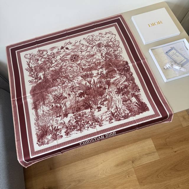 Dior Jungle Hand-Painted Square Scarf Size: 90X90Cm Material: 100% Silk The Myst