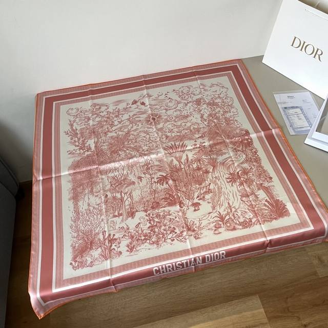 Dior Jungle Hand-Painted Square Scarf Size: 90X90Cm Material: 100% Silk The Myst