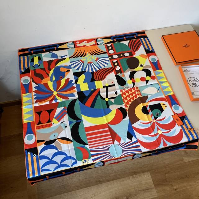 Herm S Silk Scarf Grand Parade Stunningly Beautiful, With A Dreamlike Design, Th