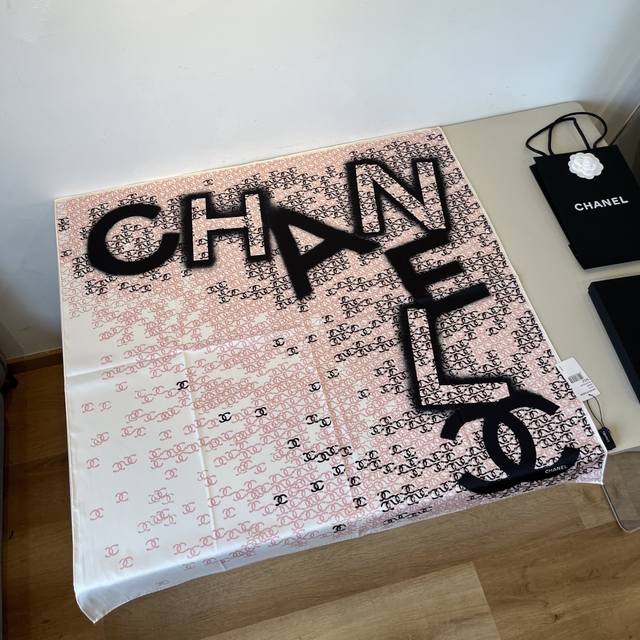 New Chanel Letter Design Scarf - Absolutely Stunning [Tears] Royal-Grade Premium