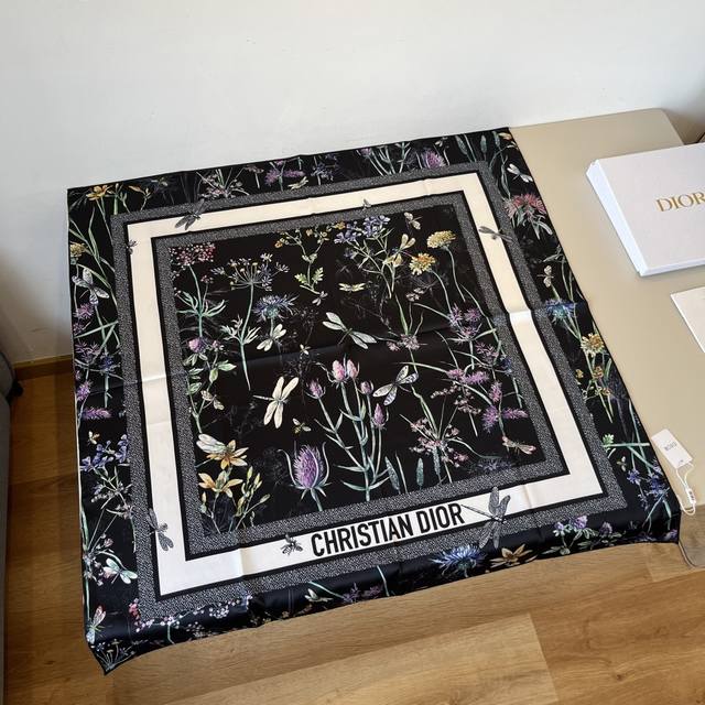 Dior New Silk Handkerchief Floral Series Vibrant And Lush This Handkerchief Is A