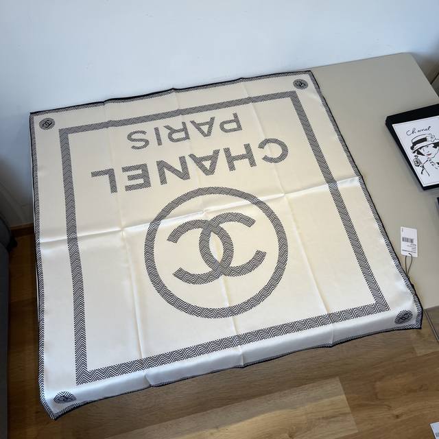 Authentic Dior 90Cm Silk Square Scarf With Large Double C Logo, Premium Silk Twi