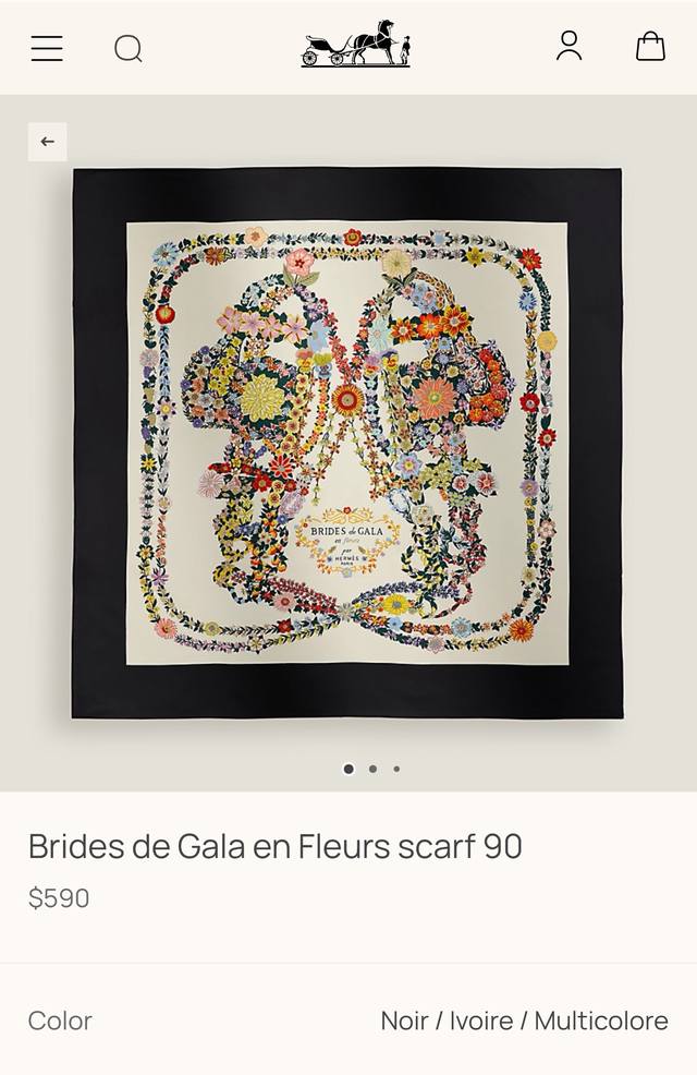 Shms2524 18-Meter Double-Sided 90X90Cm Twill Silk Herm S Elegant Reins Floral Ed