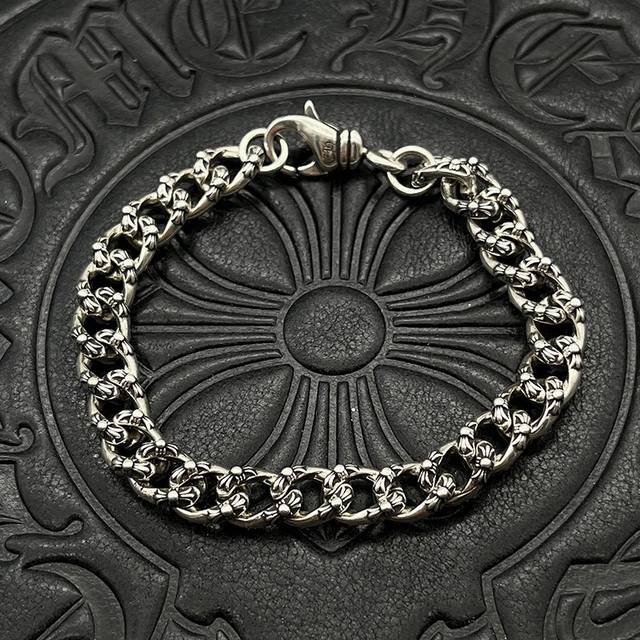 Ch Croatian Full Flower Cross Bracelet Retro Vintage Small-Batch Bold Classic St