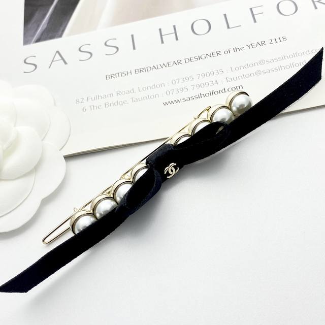 Chanel Hairpin Hot New Arrival Chan 25 Double C Bow Ribbon Pearl Hairpin Frog Cl