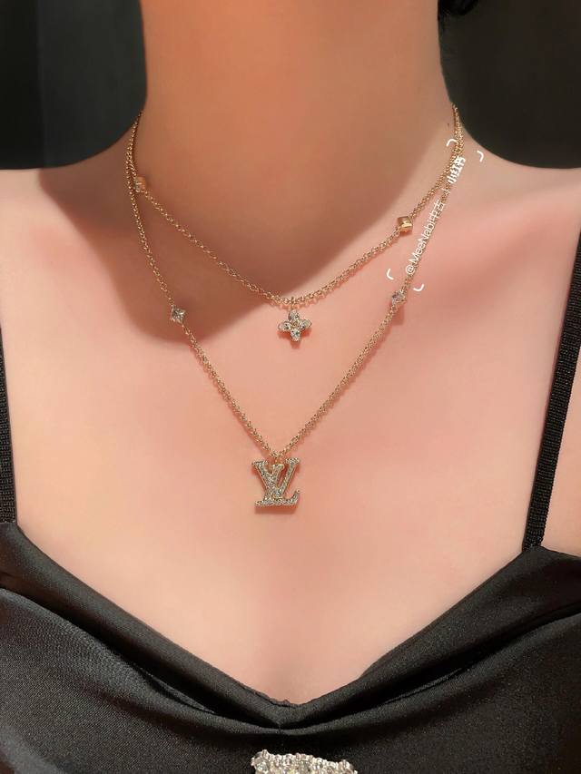 Code Lxl0115 Lv* Latest Double-Layer Necklace, Z-Batch Brass Material