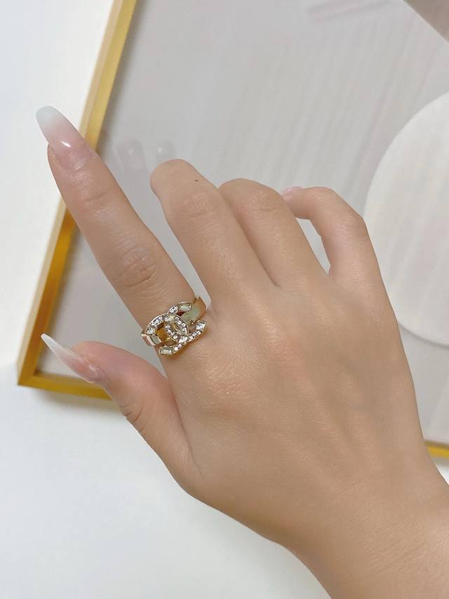 Chanel-Style Double C Letter Diamond-Encrusted Ring! You'll Want To Compliment Y