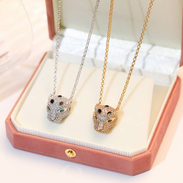 Cartier 1:1 Leopard Head Full Diamond Necklace Classic Noble Style, Luxurious Fu
