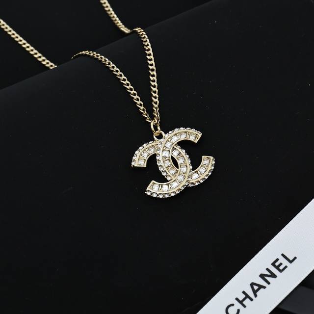 Chanel Full-Diamond Double C-Letter Necklace. Chanel-Inspired Necklace With A Lu