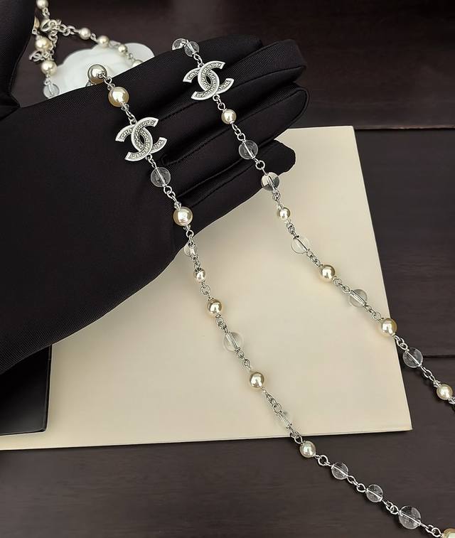 Ch*Nel Latest Platinum Cc Long Sweater Chain, Consistent Zp Brass Material