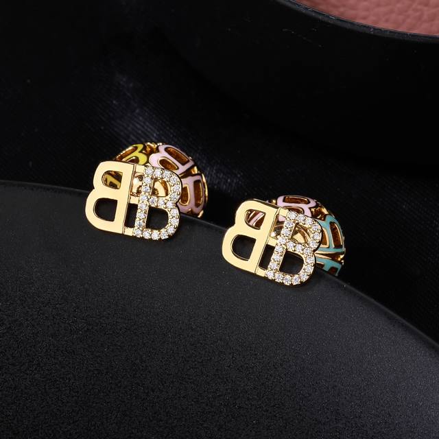 Authentic New-Arrival Earrings, Balenciaga Paris, New-Arrival Metal Ear Studs An