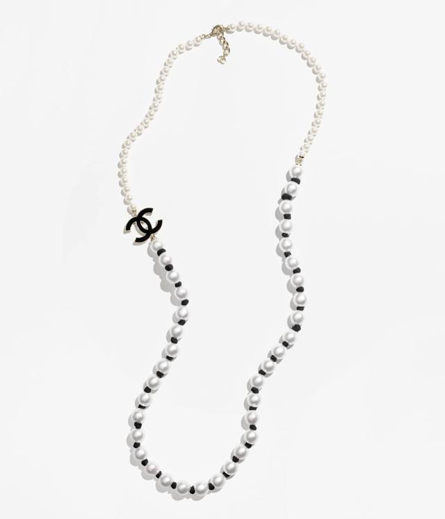 Chanel 25C Double C Pearl Sweater Chain, 25C Early Spring New Arrival Sweater Ch