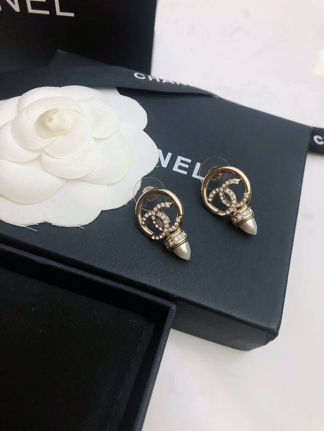 Chanel Pearl Earrings Chanel Swarovski Pearl Earrings Authentic Original Design,