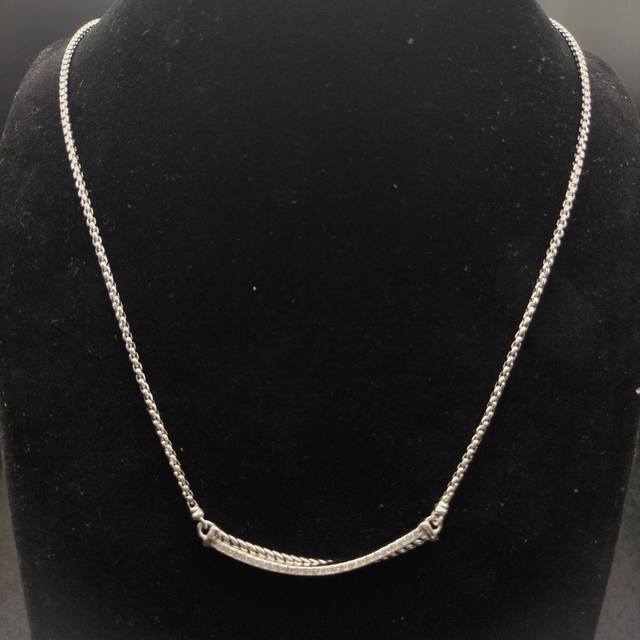 New David Yurman Two-Tone Smile Necklace. Chain Thickness: 2Mm, Length: 45+5Cm W