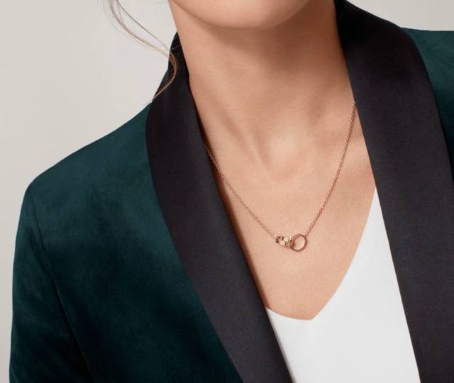 Cartier Classic Cnc Double Ring Polished Necklace. High-End Custom-Made, Check T
