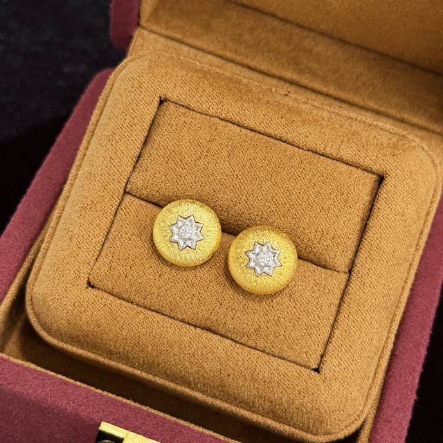 A4825 Independent Designer Bestseller Eight-Pointed Star Bead Gold Earrings Must
