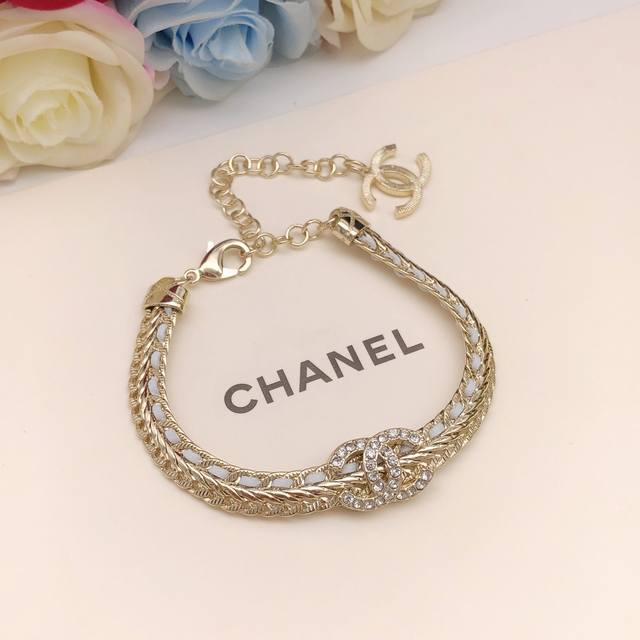 Model Number Xsl0026 Ch*Nel Latest White Leather Bracelet, Made Of Zp Brass