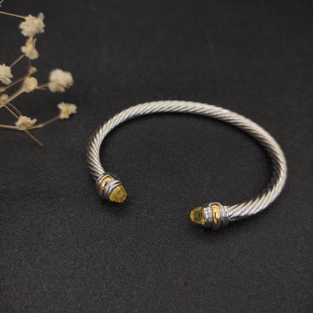 David Yurman 5Mm Double Diamond Yellow Diamond Bracelet. Recommended Wrist Circu