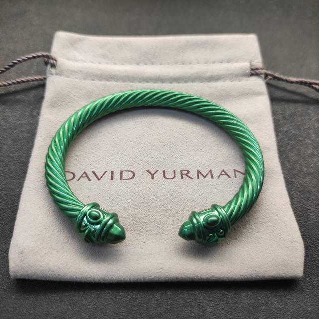 New Arrival. David Yurman 7Mm Color-Sprayed Green Bracelet. Recommended For Wris