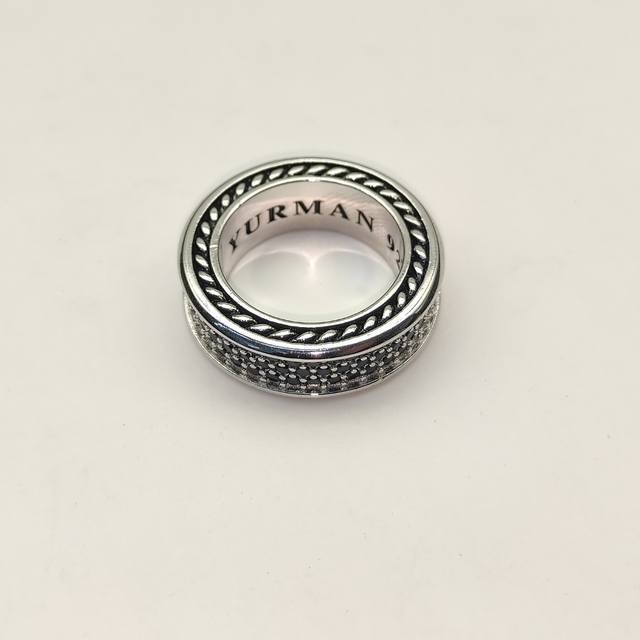 New Arrival. David Yurman 8.5Mm Twisted Wire Full Diamond Ring, Black Diamond Ve