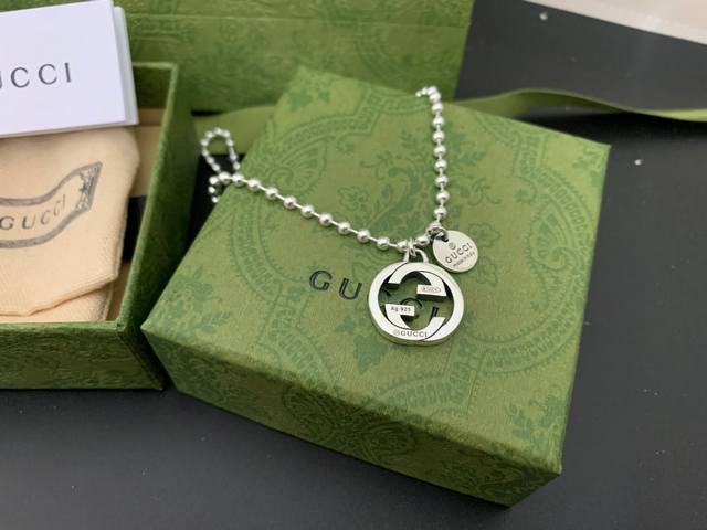 Gucci Round Bead Cross Clasp Double G Necklace Length: 55 Cm Item Number: D06240