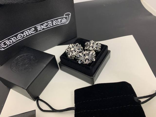 Chrome Hearts Cross Flower Thick Open Ring Large, Medium, Small Size, Item Numbe