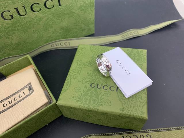 In Stock Gucci Blind For Love 5Mm Flower And Bird Ring 12-24 Sizes Item Number: