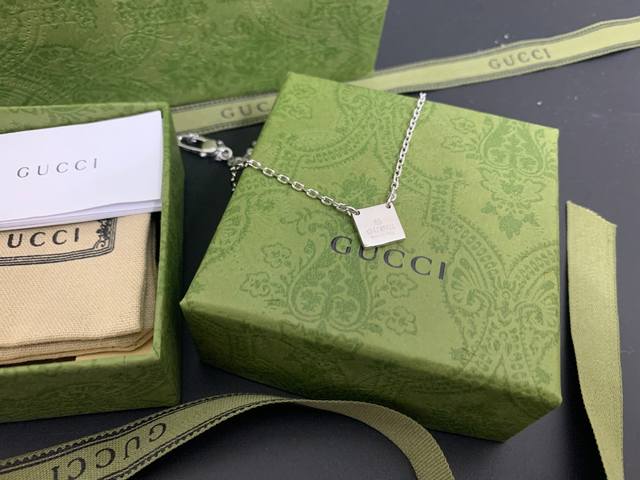 In Stock! Gucci Square Double Buckle Necklace, In Stock