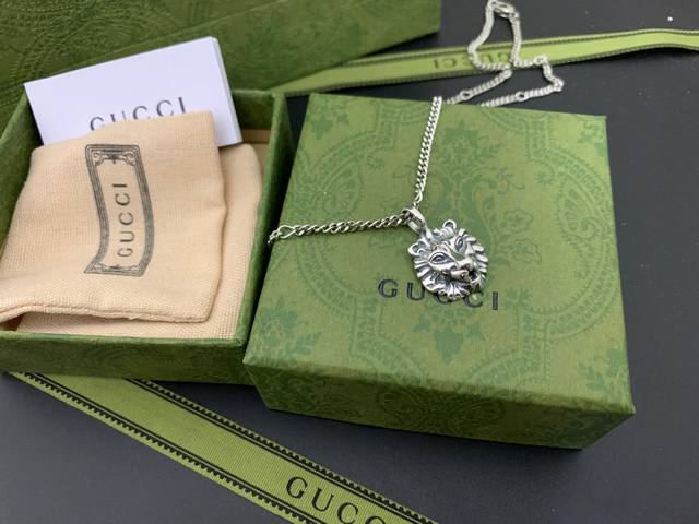 Gucci Lion Head Necklace, Length: 60 Cm, Adjustable, Item Number: E065456