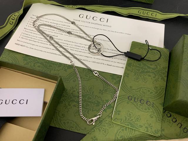 New Arrival Gucci Interlocking Double G Pattern Necklace Length: 60 Cm Item Numb