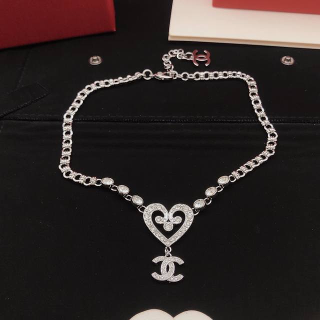 Code Xxl0312 Ch*Nel Latest Heart-Shaped Necklace, Identical To Zp Brass Material