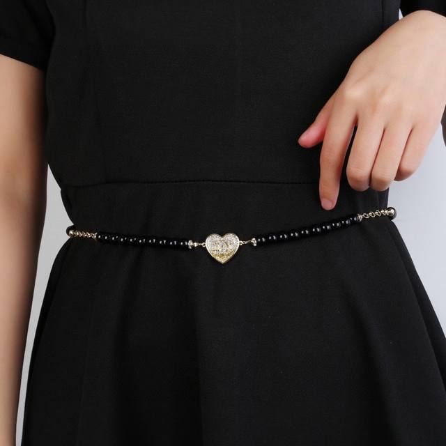 Chanel New Yellow Gradient Heart-Shaped Waist Chain, Original Material, Exclusiv