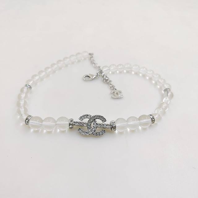 Chanel's Latest White Gold Full-Diamond Cc Transparent Pearl Necklace, Consisten