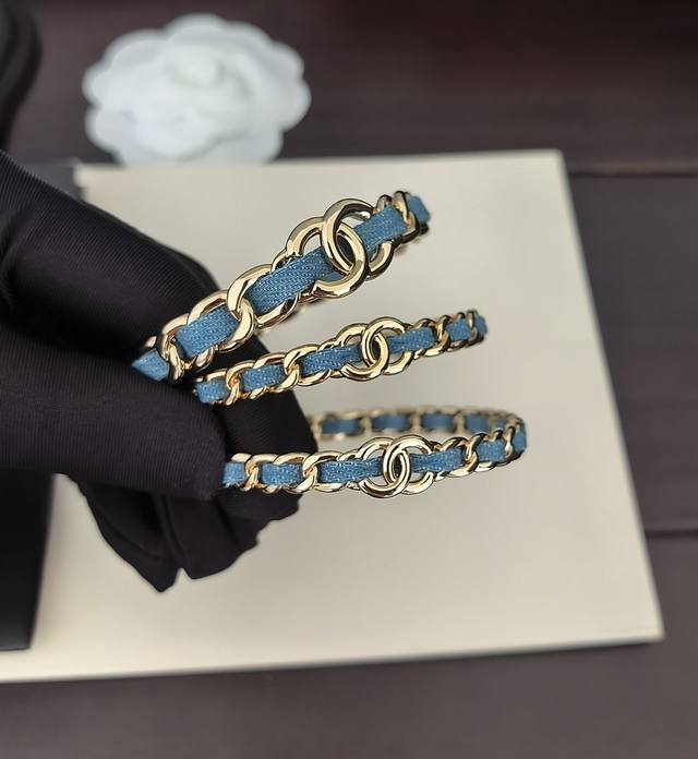 Ch*Nel's Latest Blue 3-Piece Bracelet Set, All Made Of Zp Brass Material.