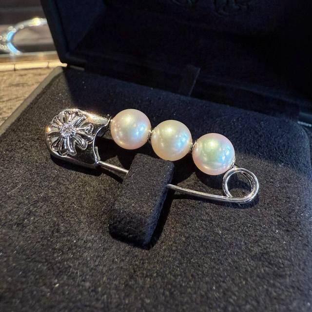 Chrome Hearts X Mikimoto Collaboration Pearl Brooch, Pearls And Chrome Hearts Pe