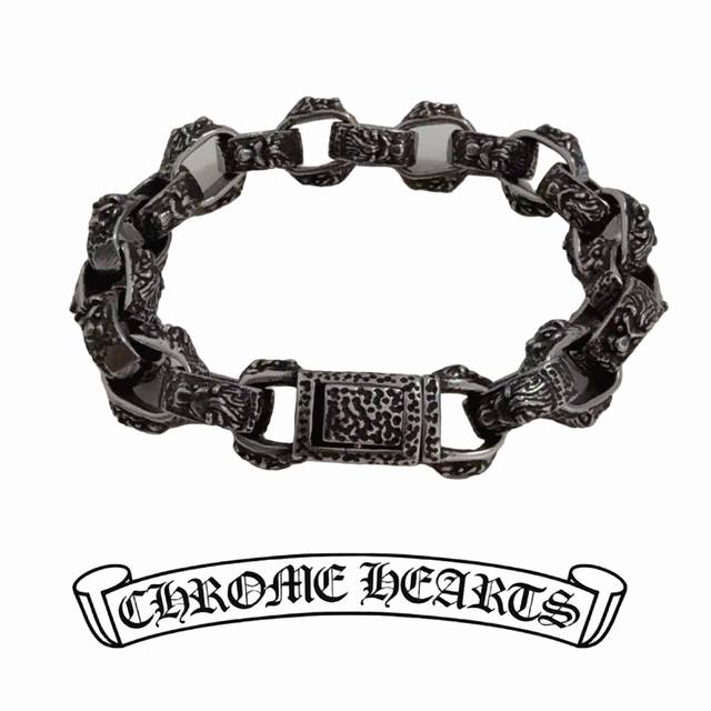 New Arrival, Boutique Quality Chrome Hearts Retro-Style Interlocking Bracelet, F