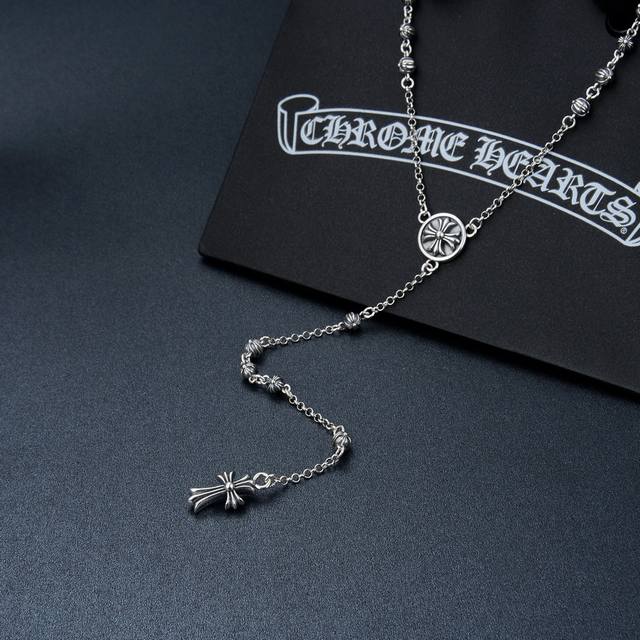 Chrome Hearts Cross Ball Necklace, Versatile Sweater Chain