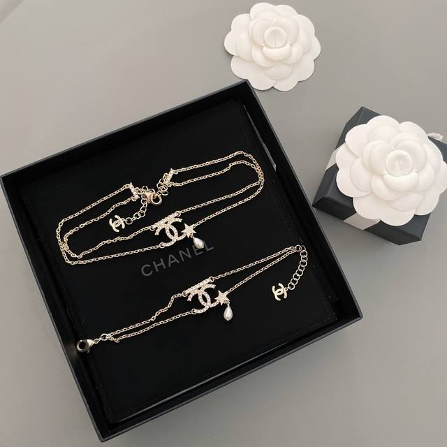 Necklace And Bracelet, High-Quality, Details As Shown, Fragrant Double C Star Pe