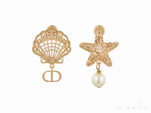 Dior Ocean Series, Asymmetrical Stud Earrings The Collision Of Starfish And Shel