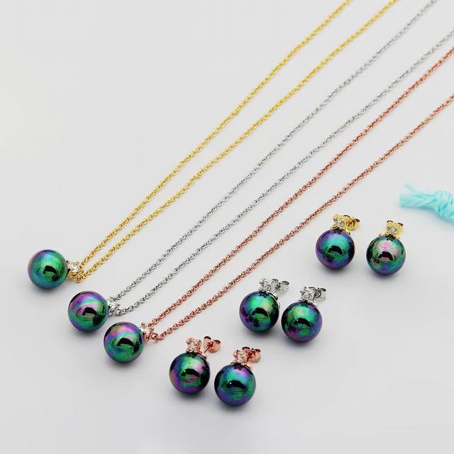 T-House Ear Studs Tif Pearl Ear Studs Single Diamond Purple Pearl Ear Studs Elsa