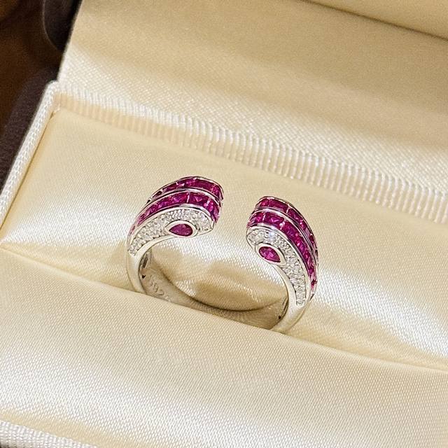 A5967 Independent Designer New Arrival, Trapezoidal Ruby, Square Diamond, Open R