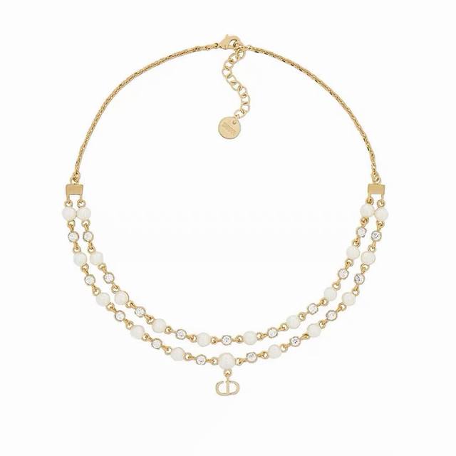 Dior Double-Layer Pearl Crystal Cd Necklace, Absolutely Stunning, Instantly Capt