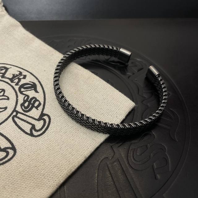 Batch Chrome Hearts Classic Leather Cord Bracelet Authentic Molded Design, Must-