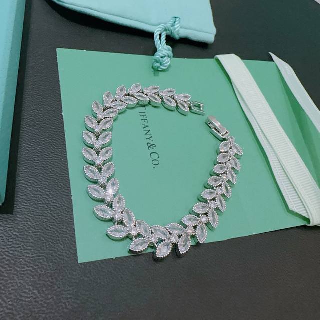 Exclusive Custom-Made Tiff Tiffany Bracelet Memorial Edition With Flower Details