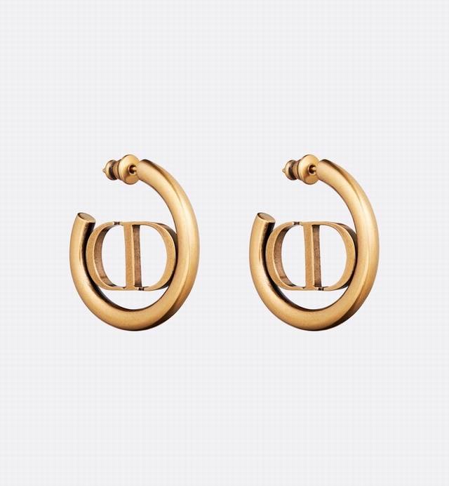 Dior Dior Letter-Shaped New Earrings Matching The Original Store Design, Brass M
