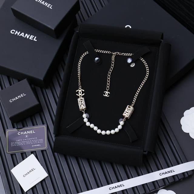 Chanel Openwork Pearl Necklace. The Letter Openwork Font Paired With Pearl Accen
