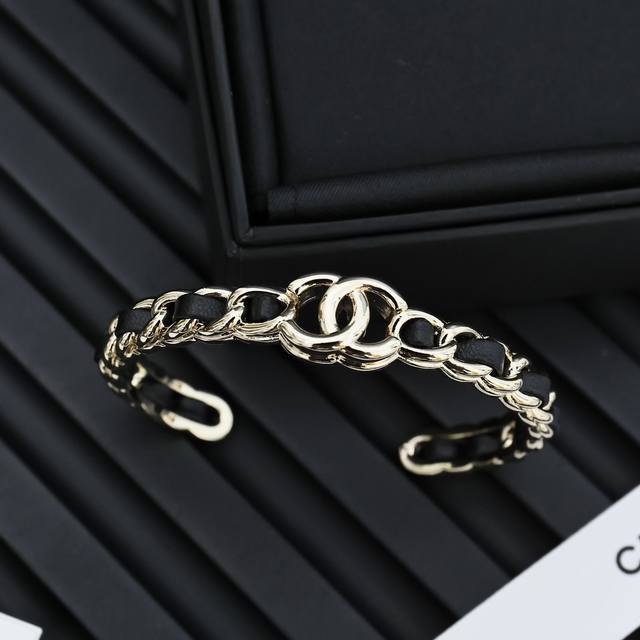 Chanel Black And Gold Double C Leather Bracelet The Latest Series Is Here, Absol