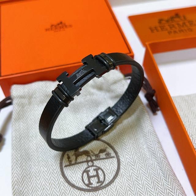 New Herm S Handmade Woven Bracelet Thickened Edition, Platinum Version. High-End