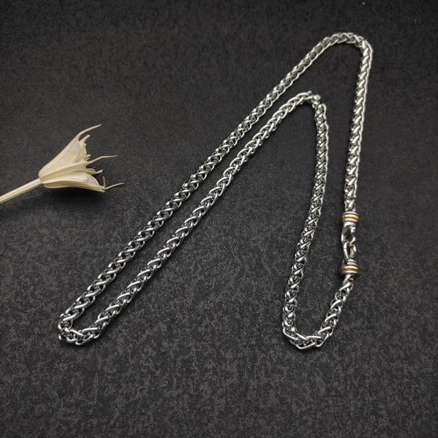 New David Yurman 6Mm Two-Tone Hook-End Necklace. Available In Four Lengths: 55 C